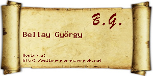Bellay György névjegykártya